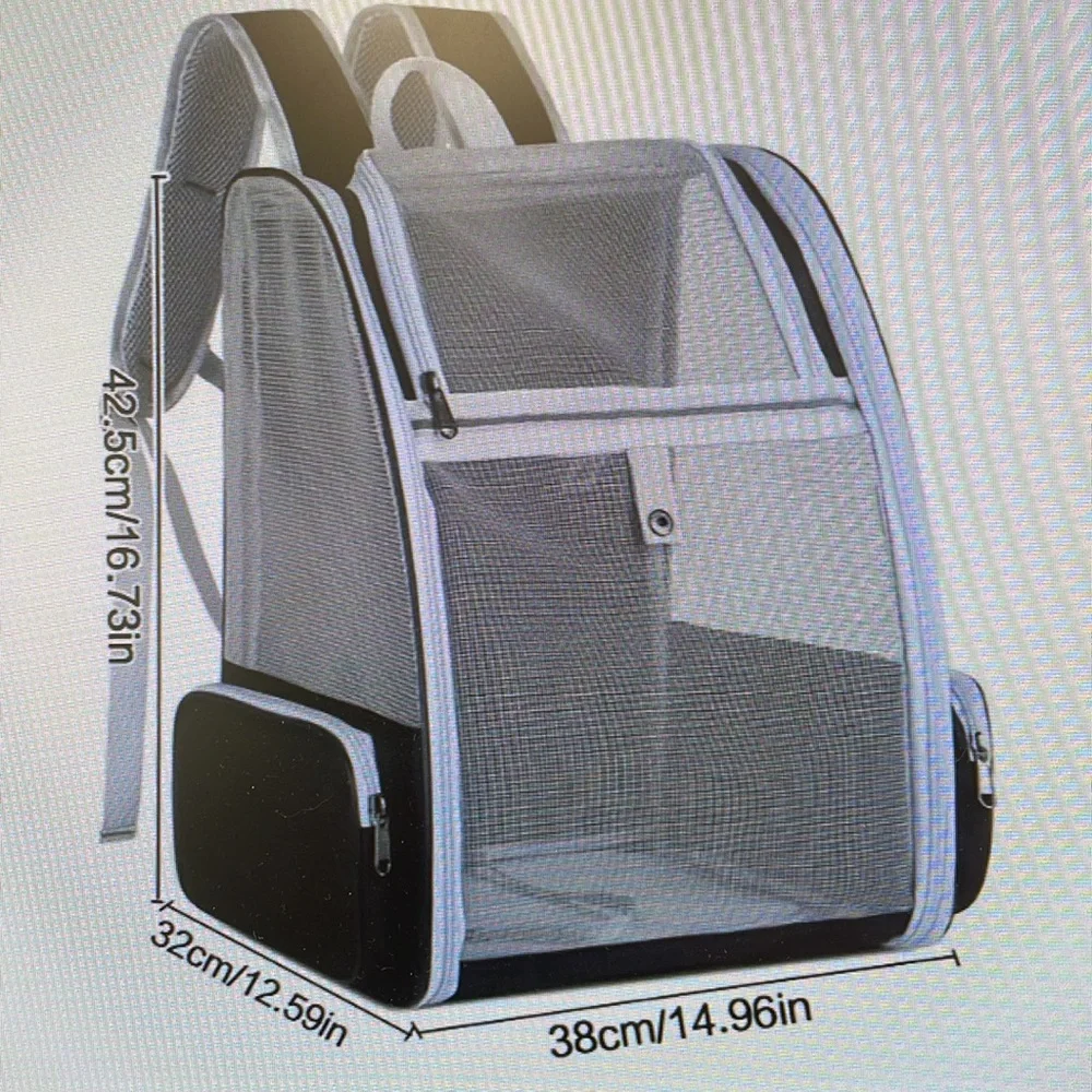 Pet carrier backpack for dogs and cats.